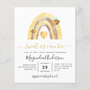 PAPEL Dulce como puede ser una abeja Invitación pa