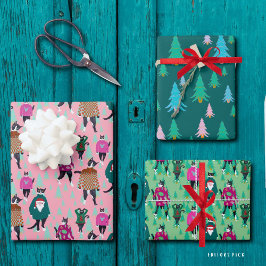 Papel dulce de Navidad feo para gatos conjunto de