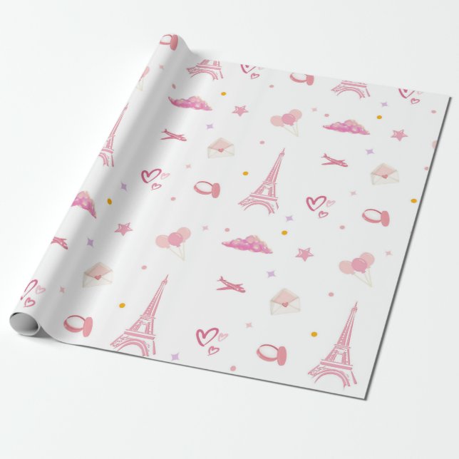 Papel Eiffel para envolver regalo de cumpleaños de (Desenrollado)