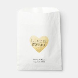 Papel El amor de corazón de oro es la bolsa de favores p