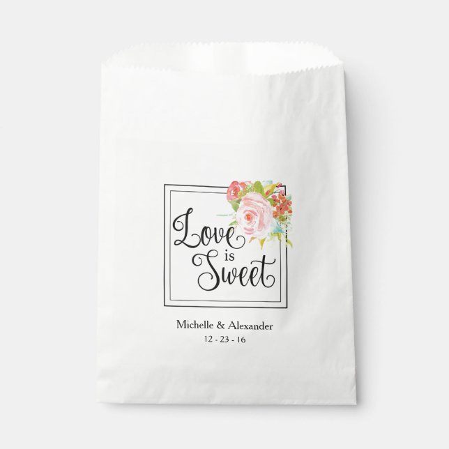 Papel El amor es dulce - Bolsa favorita de boda, Tratami (Anverso)