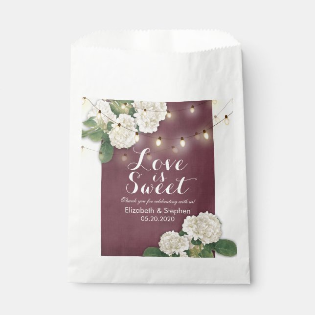 Papel El Favor de la Boda trata la Bolsa Hidrangeas Luce (Anverso)