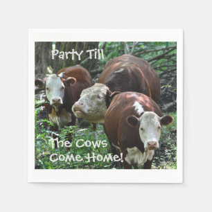 Papel El fiesta hasta las vacas viene la servilleta de