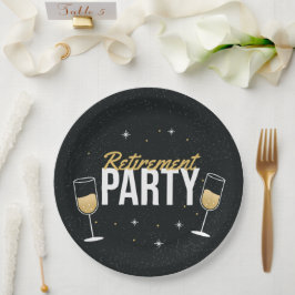 Papel El Plato de Brindis de Despedida Brillante para la
