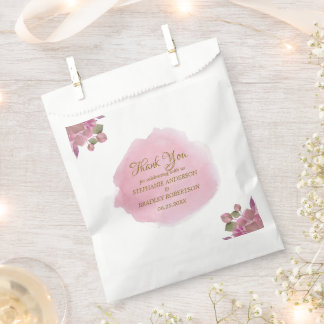 Papel Elegante bolsa de agradecimiento de boda floral ro
