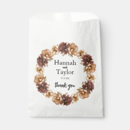 Papel Elegante Bolsa de Favor de Boda Floral de Otoño de