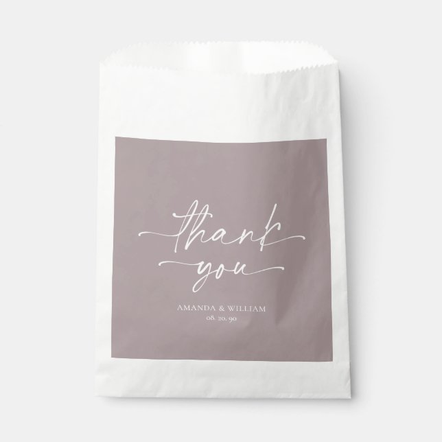 Papel Elegante Bolsa de Favor de la Boda Lilac (Anverso)