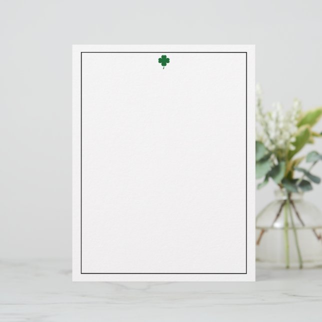Papel Elegante con Trebol de Cuatro Hojas para Car (Anverso de pie)