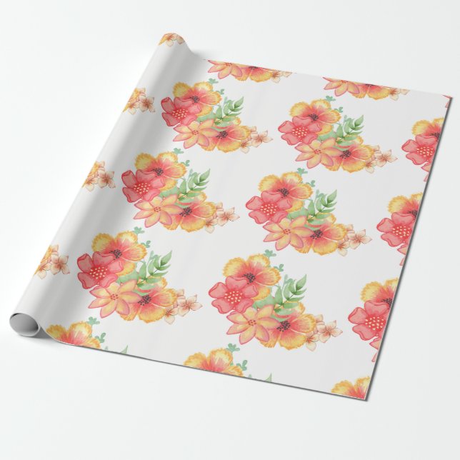 Papel elegante de envolvimiento de flores (Desenrollado)