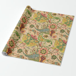 Papel elegante de envolvimiento de flores Paisley