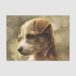 Papel elegante de papel de tejido de cachorro vint