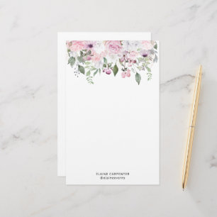 Papel elegante monograma de jardín Rosa
