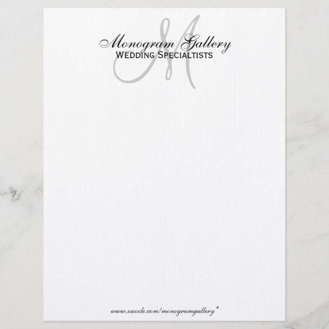Papel elegante monograma para membrete comercial (Anverso)