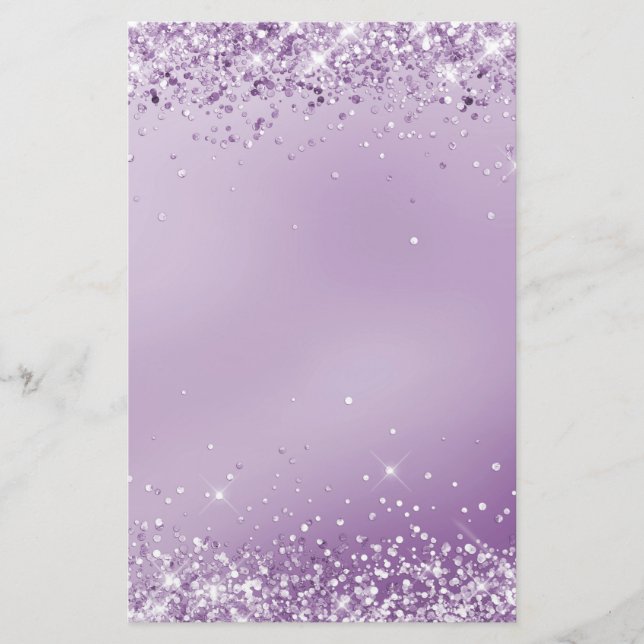 Papel elegante purpurina morado de 5,5" x 8,5"