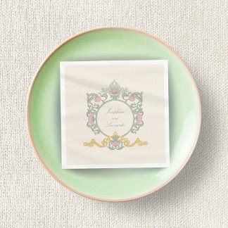 Papel Elegante servilleta de arte nuevo en verde salvia 