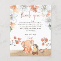 PAPEL | Elephant Hedgehog Gracias Baby Shower