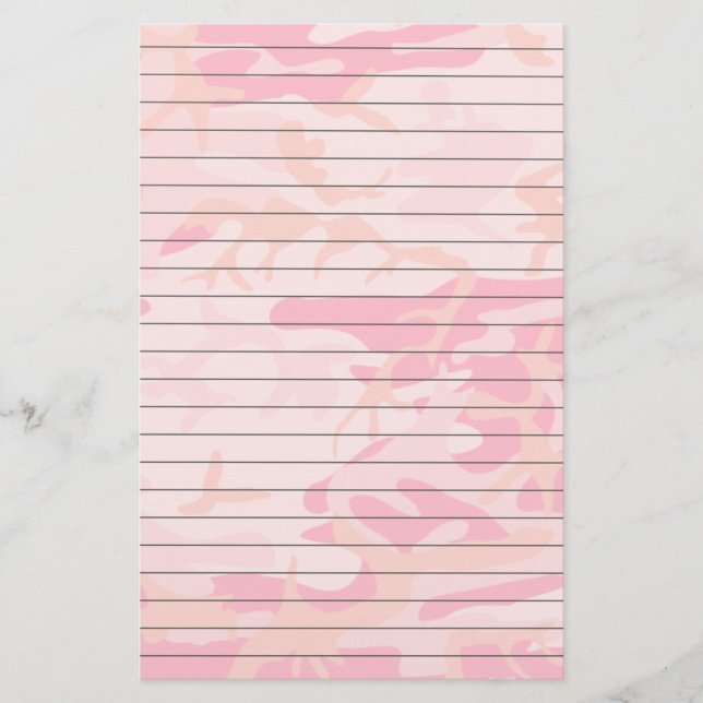 Papel en blanco con camo rosado Girlie (Anverso)