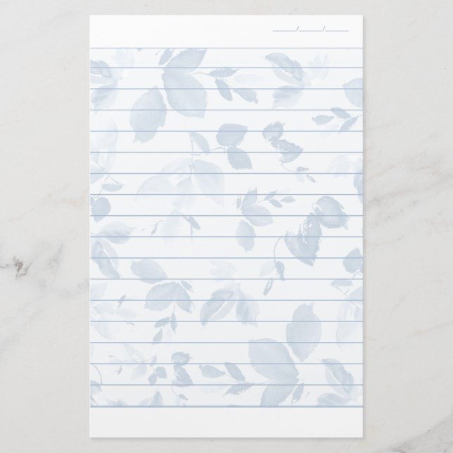 Papel en blanco con papel de escritura floral (Anverso)