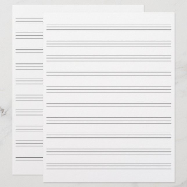 Papel en blanco del manuscrito de música de doble  (Anverso / Reverso)