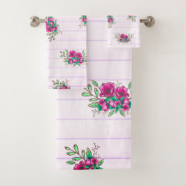 Papel en blanco rosado y Doodle Florals