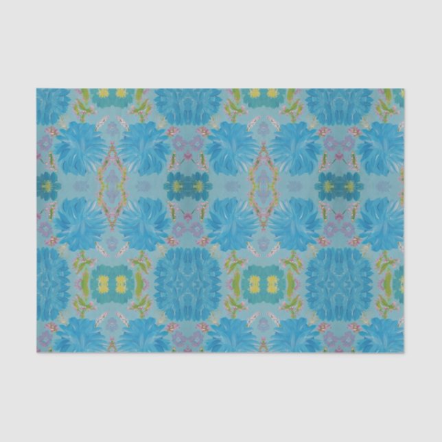 Papel en el tejido de Bluebells en flor (Anverso)