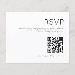 PAPEL   Envase RSVP simple de código QR de boda