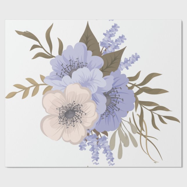 papel envolvente de flores de primavera (Superficie plana)