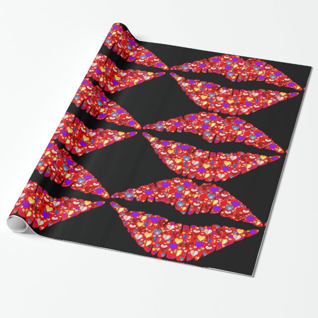papel envolvente de labios amorosos (Desenrollado)