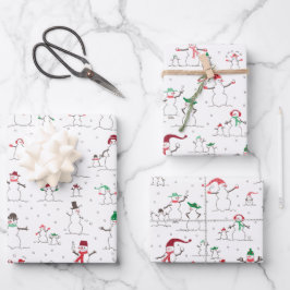Papel envolvente de Snowmen y bolas de nieve