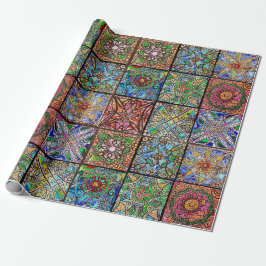 Papel envolver Mandala de vidrio manchado
