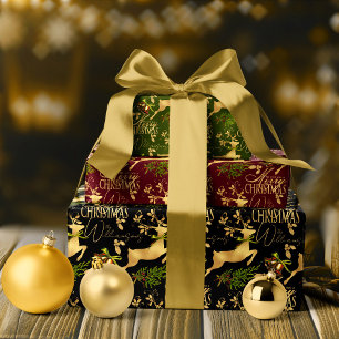 Papel envolvimiento navideño elegante reno