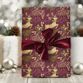 Papel envolvimiento navideño elegante reno