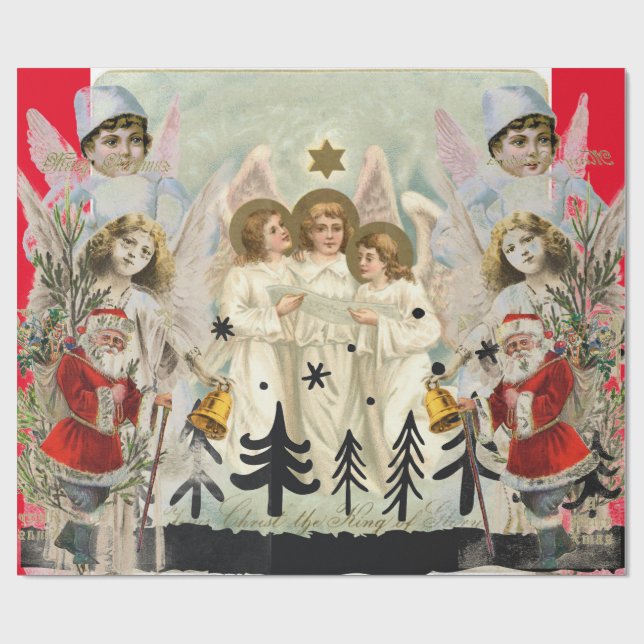 Papel envuelto Angel de Navidades de Collage origi (Superficie plana)