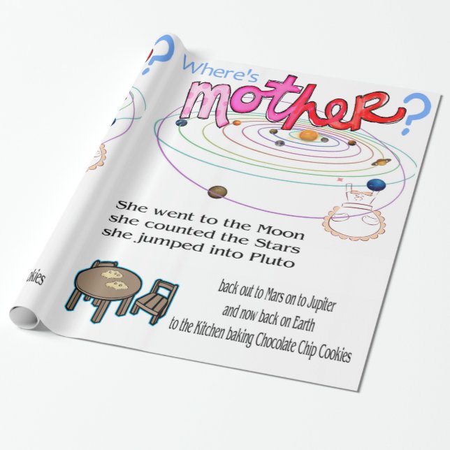 Papel envuelto brillante feliz día de la madre don (Desenrollado)