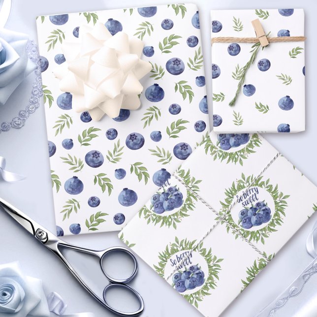 Papel envuelto con arándanos (Wrapping paper with blueberries)