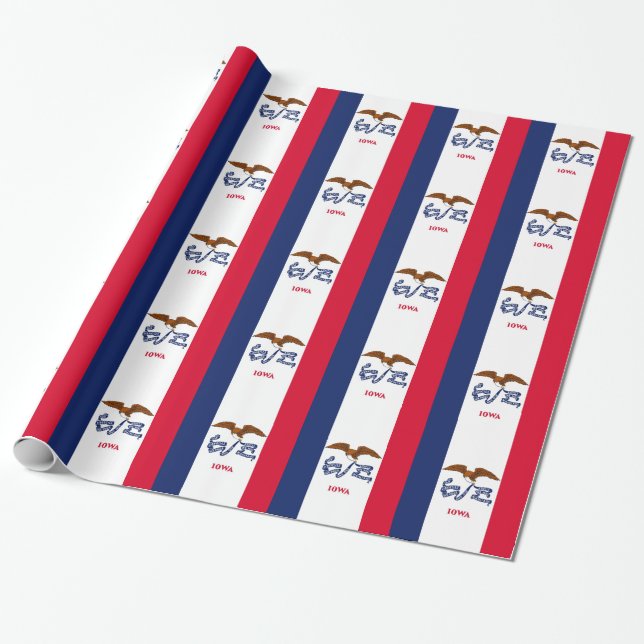 Papel envuelto con bandera de Iowa (Desenrollado)