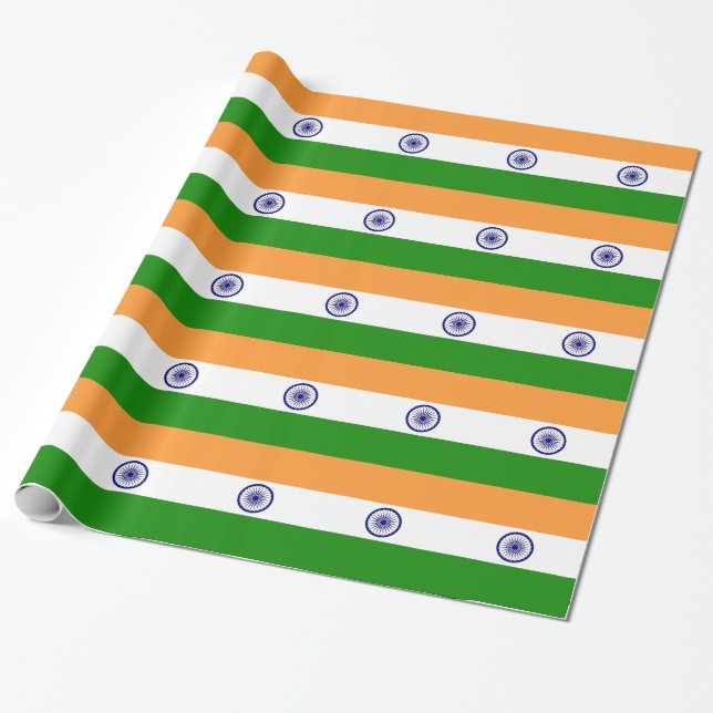 Papel envuelto con bandera de la India (Desenrollado)