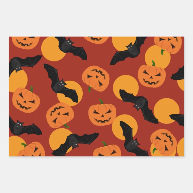 Papel envuelto con patrón de Halloween (Anverso)