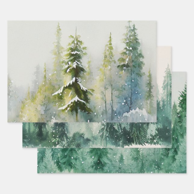 Papel envuelto de árbol de Navidad de Santa Claus (Set)