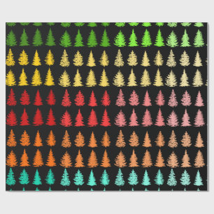 Papel envuelto de árboles de color