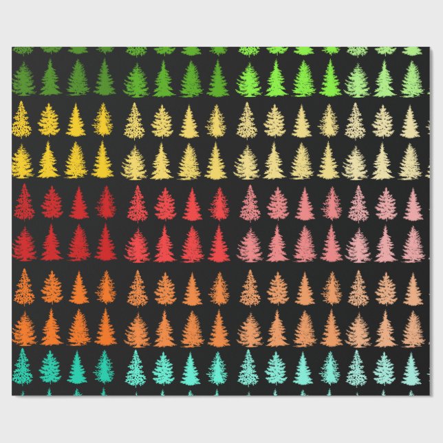 Papel envuelto de árboles de color (Superficie plana)