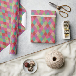 Papel envuelto de coloridos diamantes de Harlequin