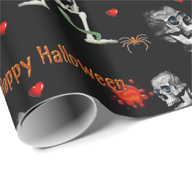Papel envuelto de Halloween, Feliz Halloween (Esquina del rollo)