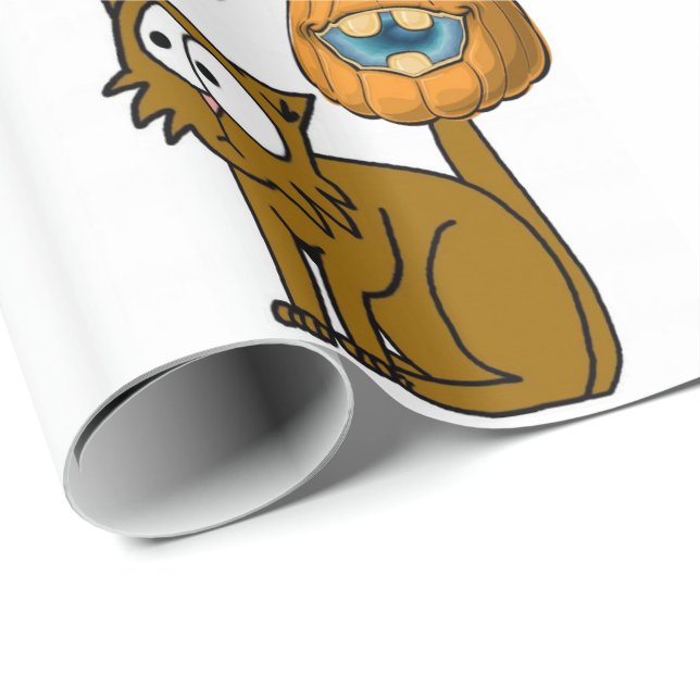 Papel envuelto de Halloween, gato (Esquina del rollo)