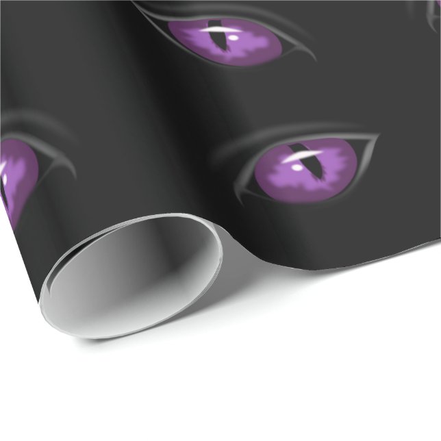 Papel envuelto de Halloween, ojos morados (Esquina del rollo)