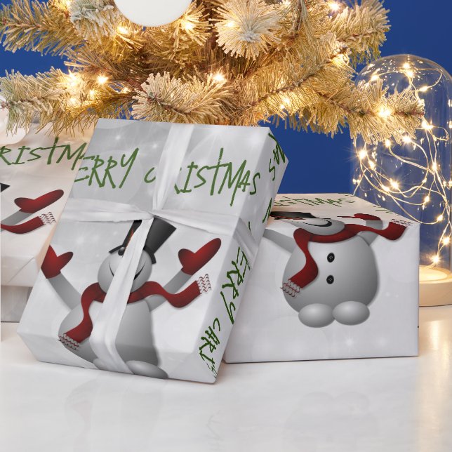 Papel envuelto de hombre de nieve (Vacaciones)