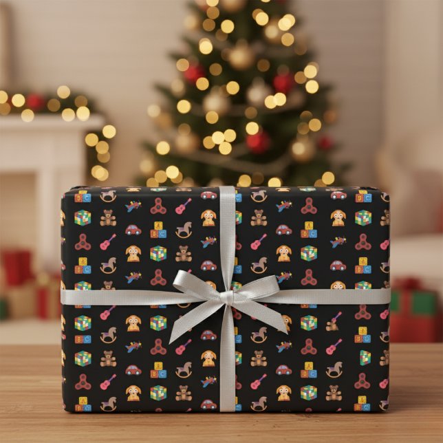 Papel envuelto de iconos de juguete para niños (Children's Toy Icons Wrapping Paper)