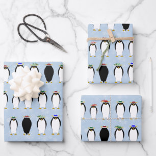 Papel envuelto de invierno pingüino