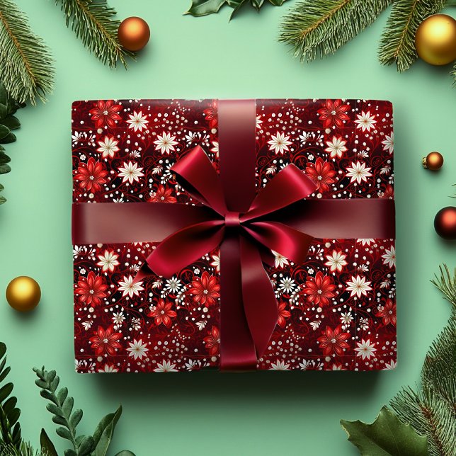 Papel envuelto de los Navidades de los puntos rojo (Subido por el creador)
