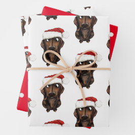Papel envuelto de los Navidades de perros de la sa